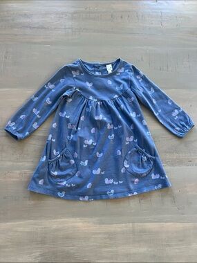 3T Blue & Pink Dress / Long Sleeved Top. Bird Duck Design. 🦢 **STAINS**